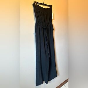 No Boundaries Black Strapless Wide-Leg Jumpsuit